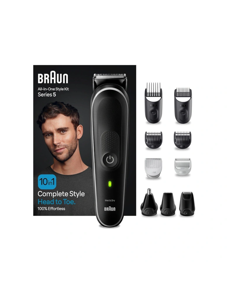 All-In-One Style Kit Series 5 MGK5440, 10-in-1 Kit For Beard, Hair, Manscaping & More