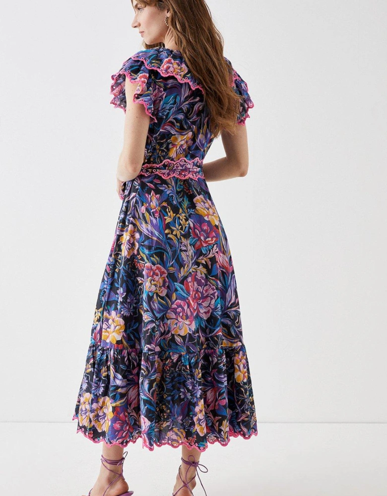 Alexandra Farmer Broderie Edge Printed Dress