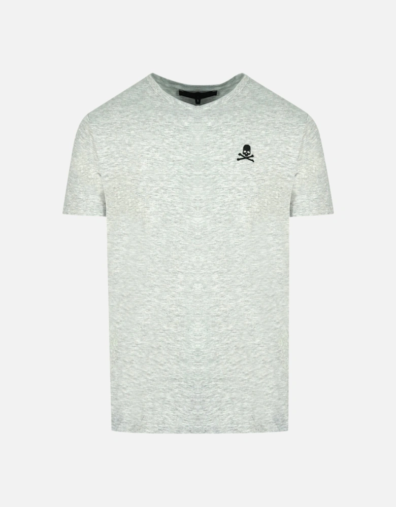 Skull And Crossbones Logo Grey Underwear V-Neck T-Shirt
