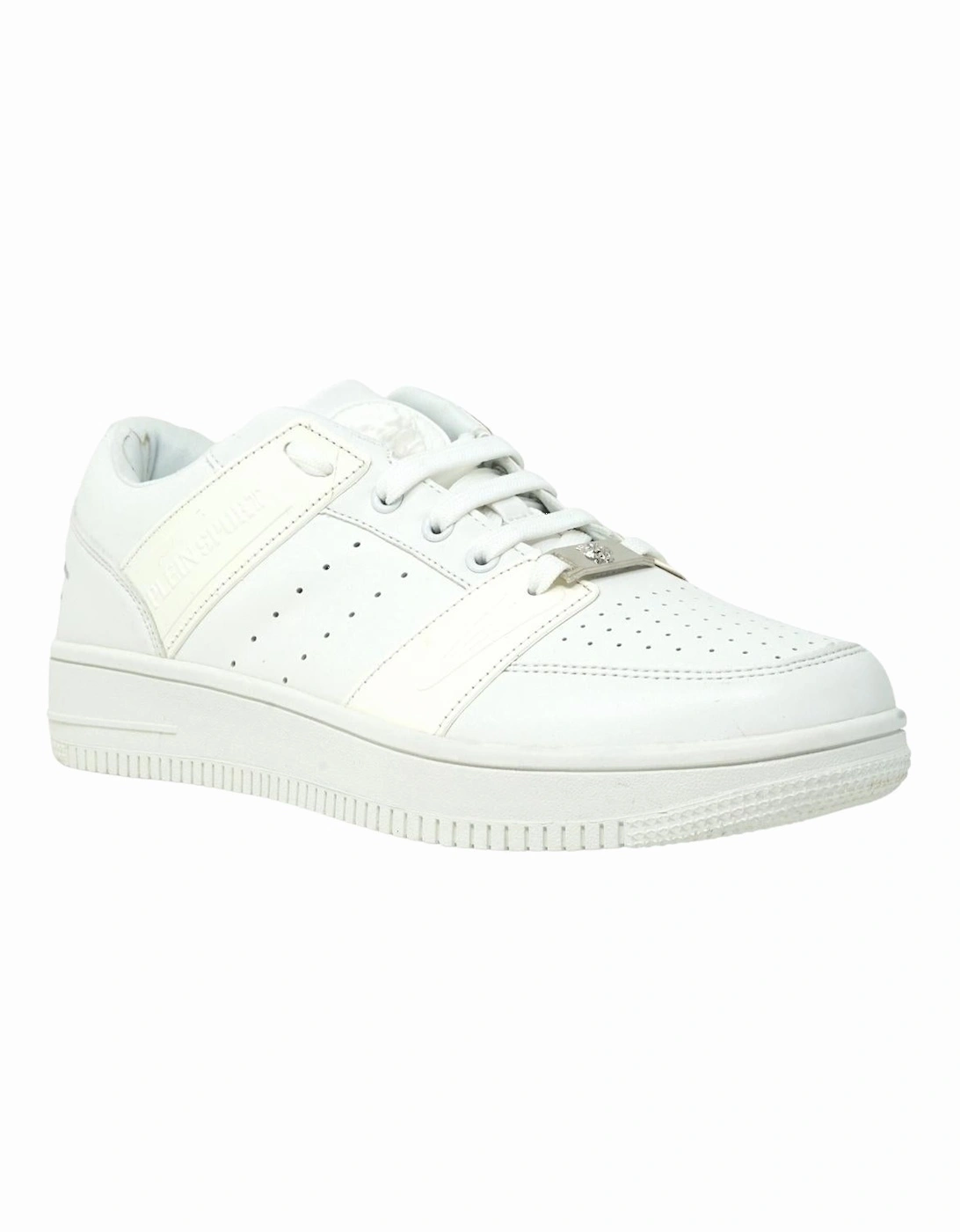 Plein Sport Silver Claw Scratch Logo White Sneakers