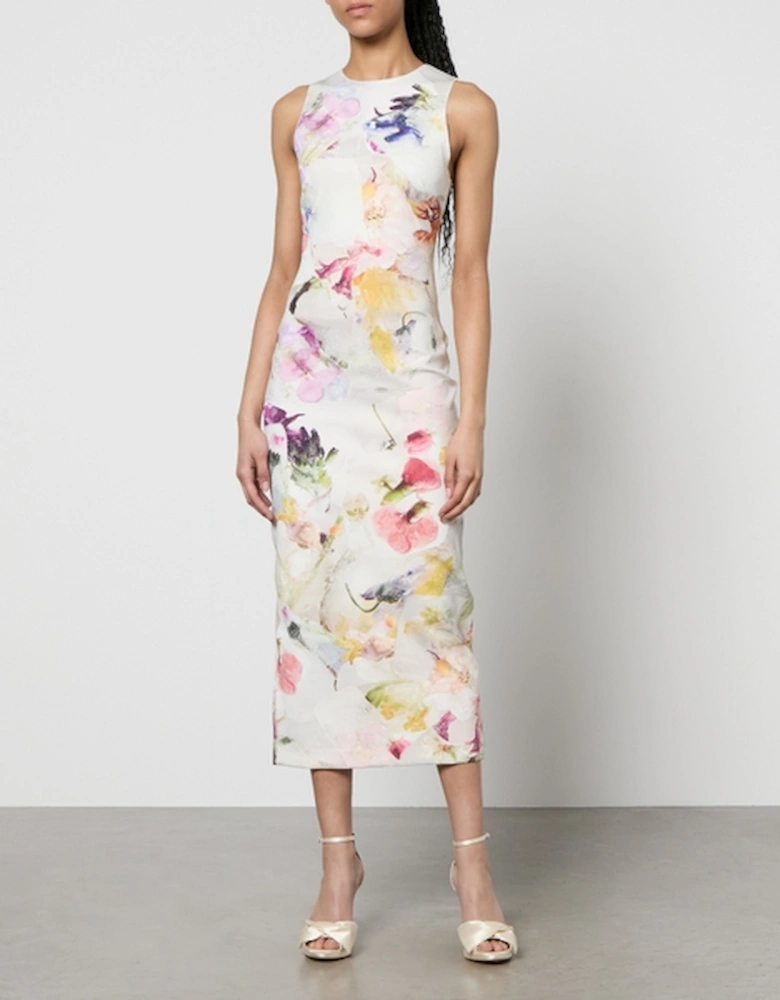 Lilyha Floral-Print Scuba Midi Dress