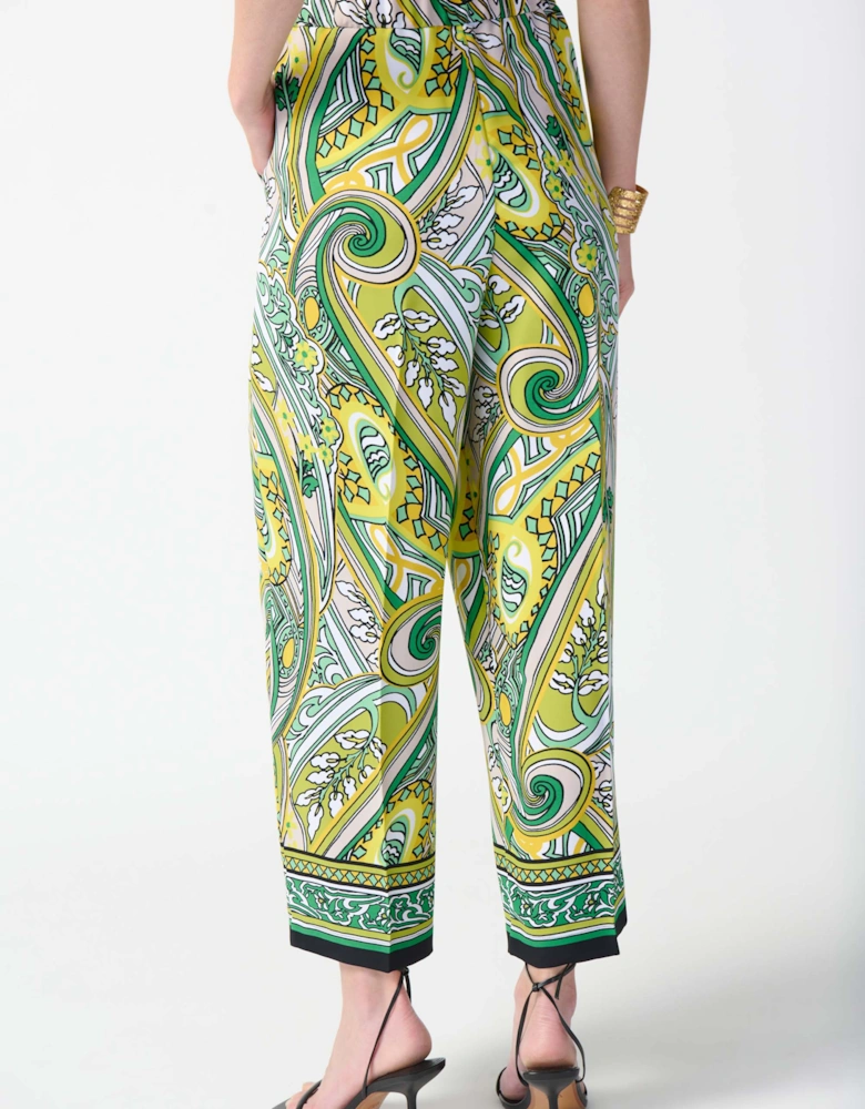 Woven paisley print cropped pants