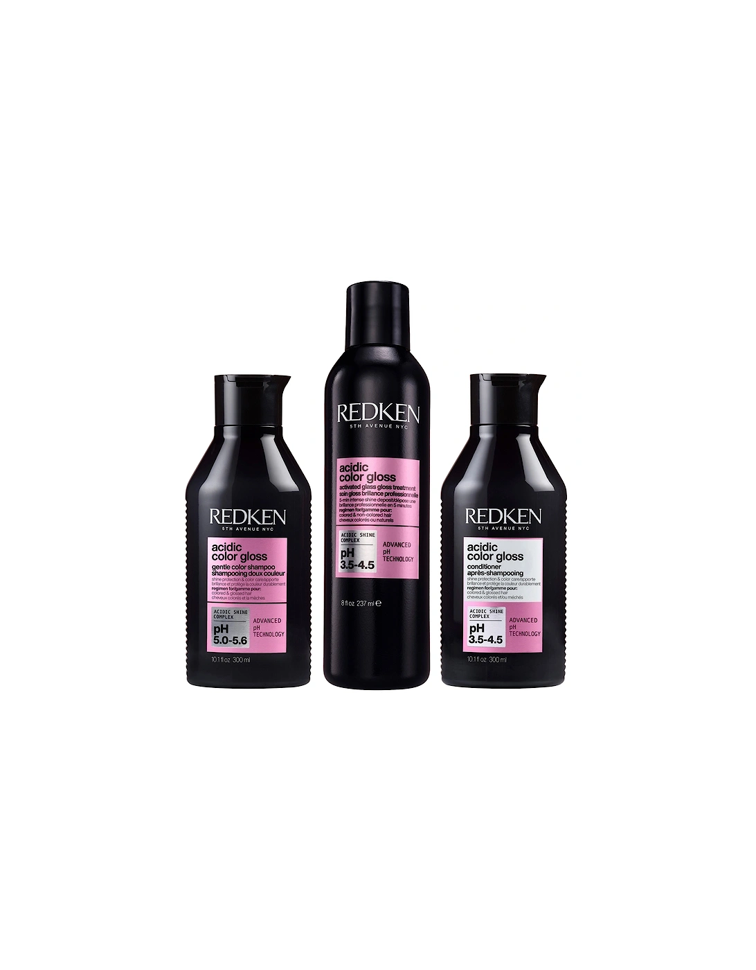 Acidic Color Gloss Shampoo 300ml, Activated Glass Gloss Treatment 237ml and Conditioner 300ml, 2 of 1