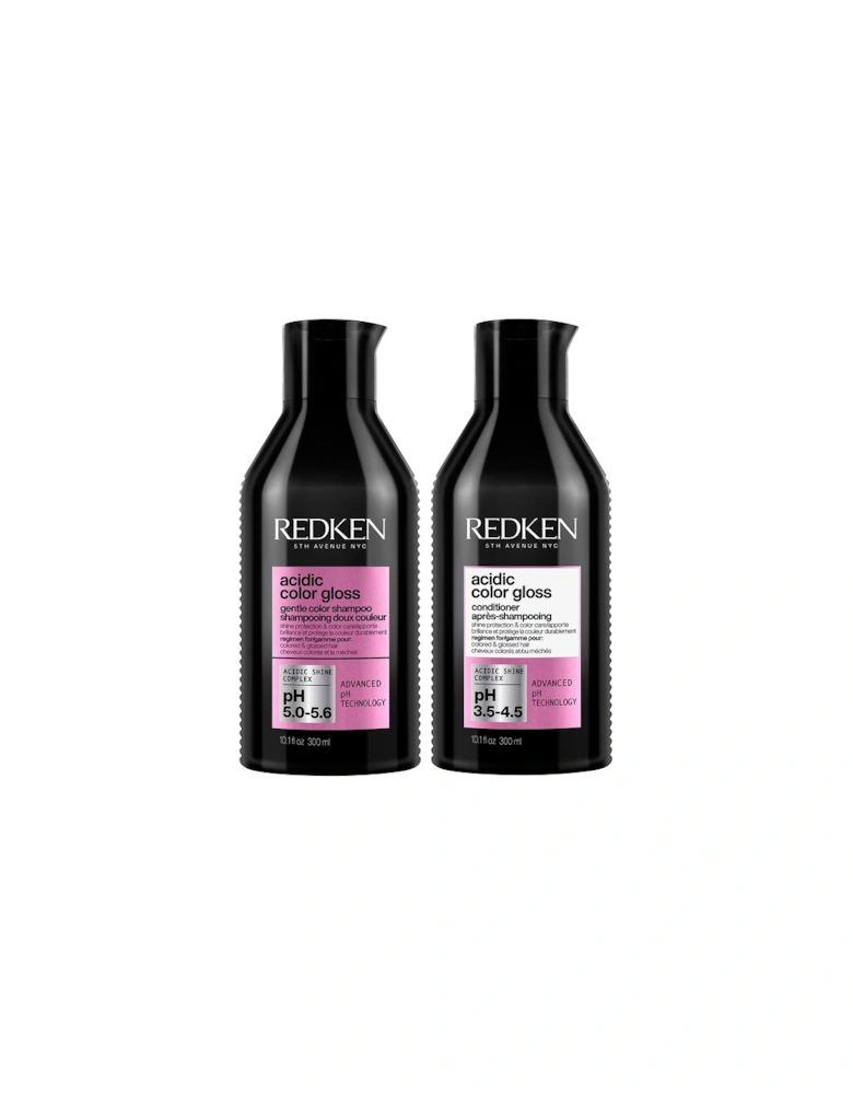 Acidic Color Gloss Shampoo and Conditioner 300ml, Colour Protection Routine for Glass-Like Shine