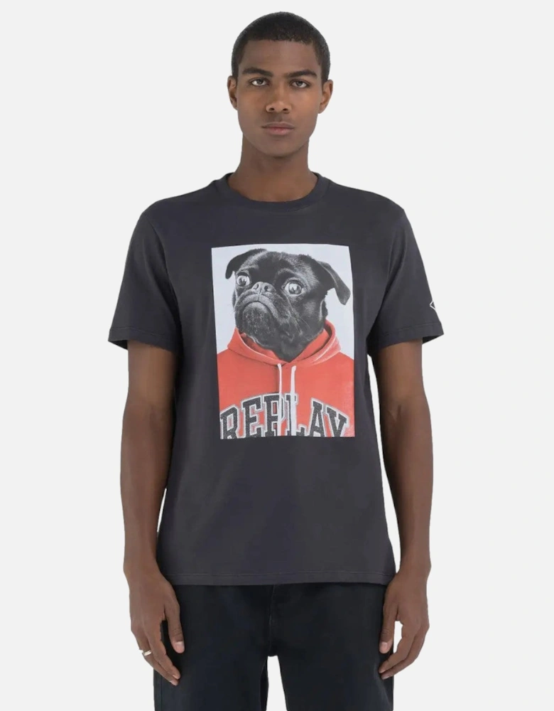 Dog Print T-Shirt 998 Black