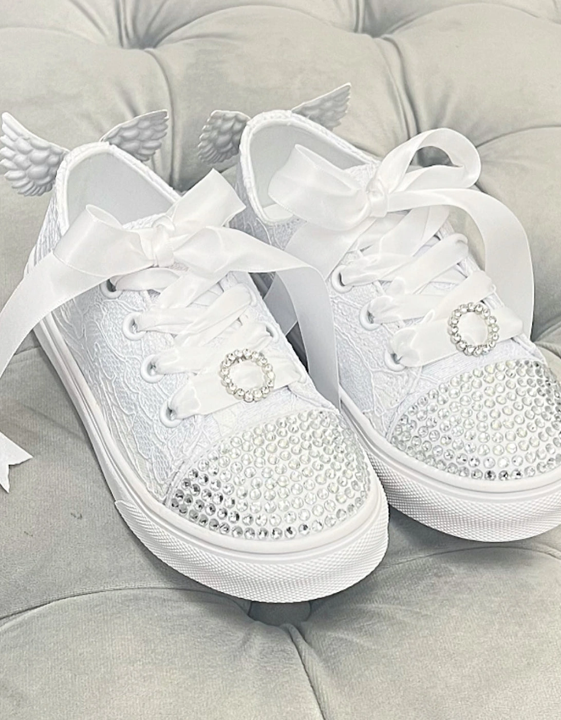 Elsa White Low Top Lace Wing Trainers, 4 of 3