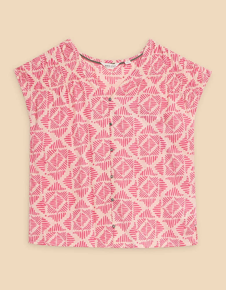 Women's Rae Organic Cotton Vest Pink Print