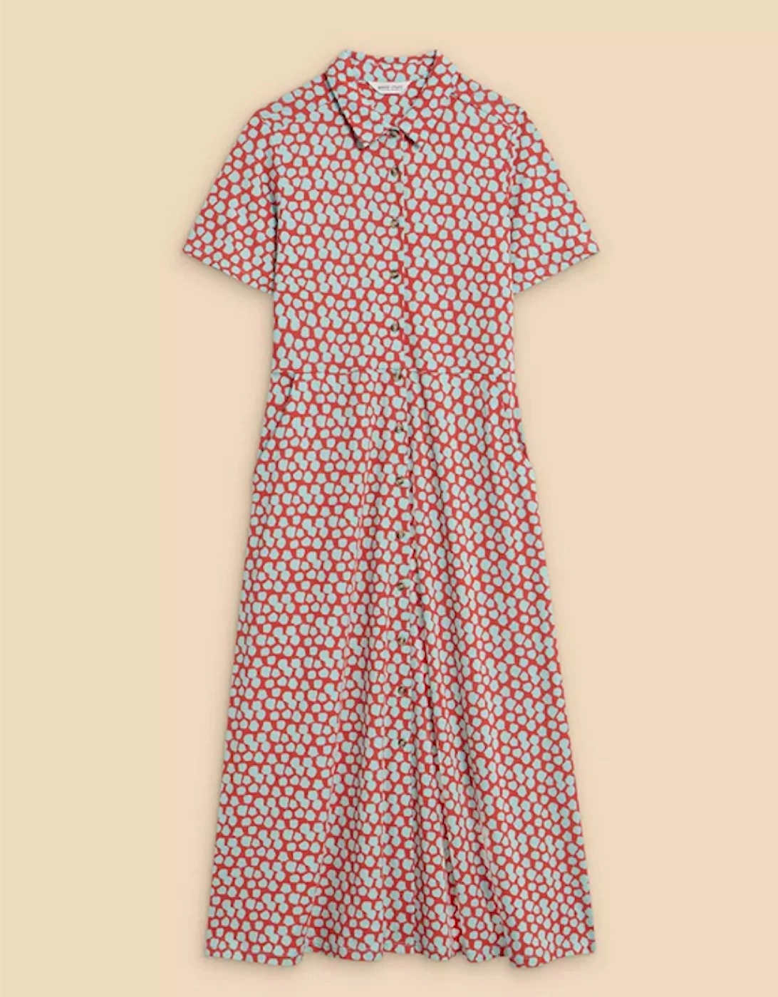 Women's Ria Jersey Shirt Dress Red Print