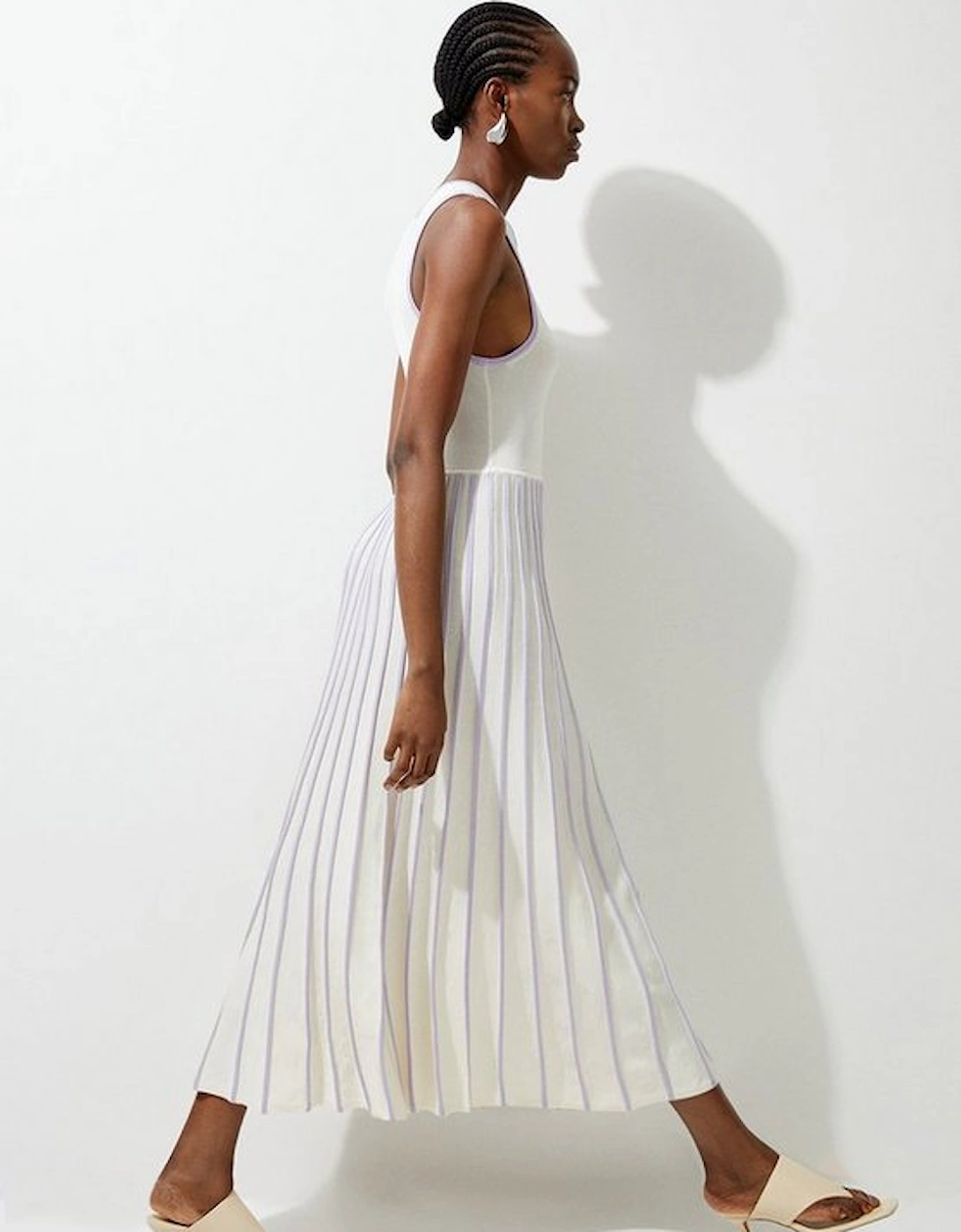 Slinky Knit Pleated Midaxi Dress