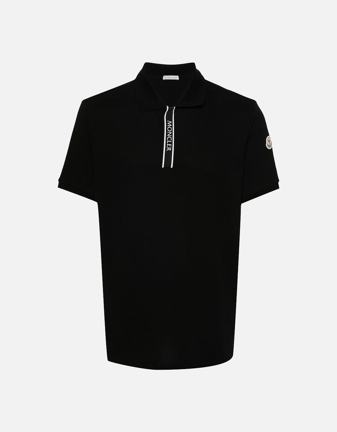 Branded Placket Polo Shirt Black, 6 of 5