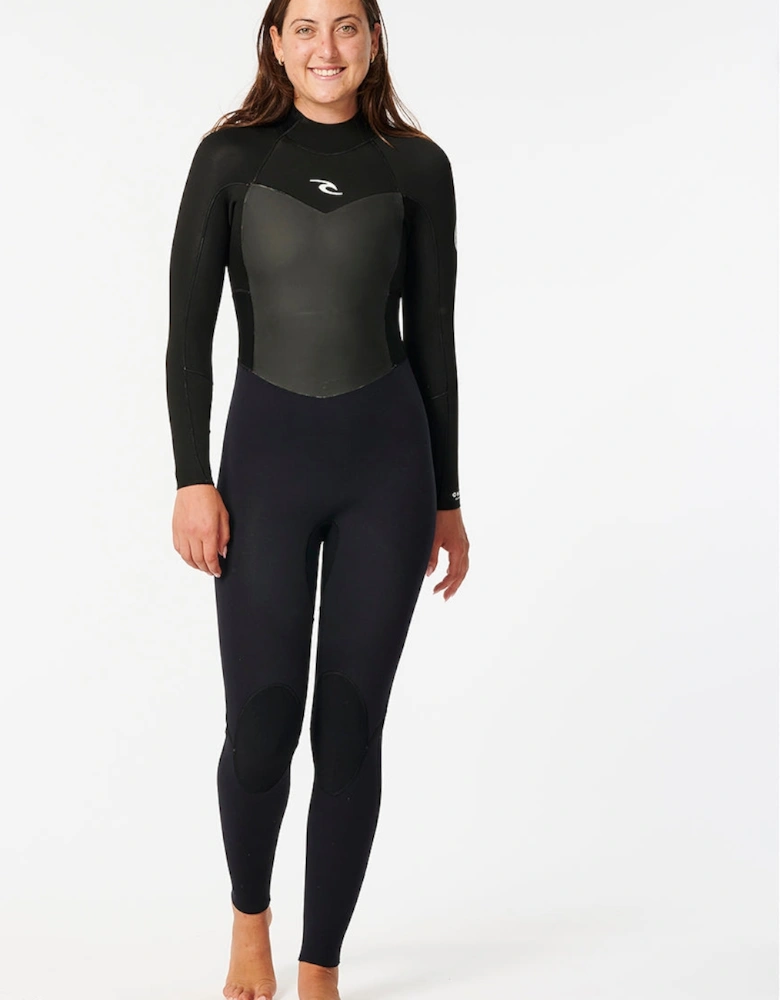Rip Curl Womens Omega 3/2 Back Zip Full Length Wetsuit - Black