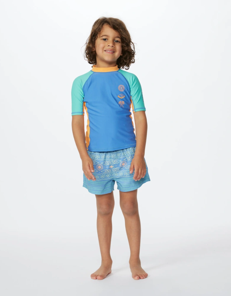 Rip Curl Kids Mystic Waves Short Sleeve Rash Vest