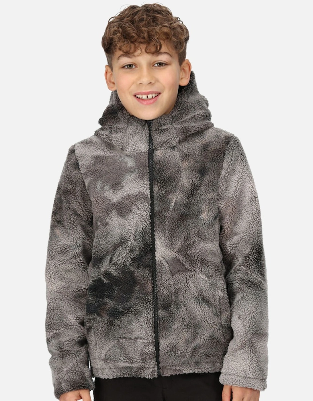 Boys Spyra III Hooded Reversible Fleece Coat, 5 of 4