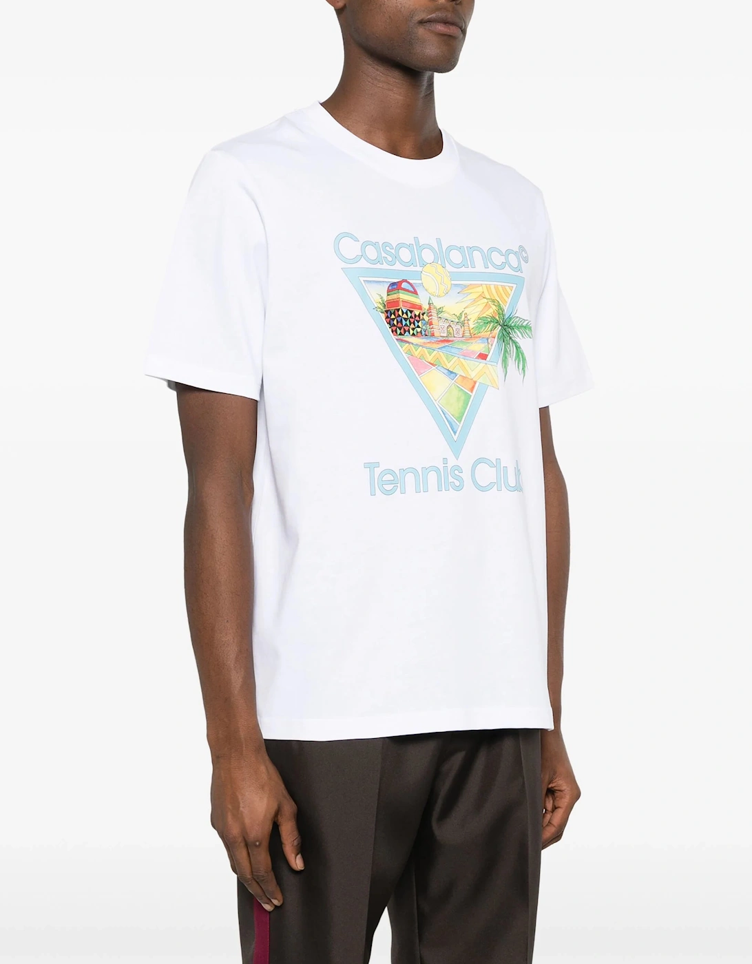 Afro Cubism Tennis Club Printed T-Shirt in White