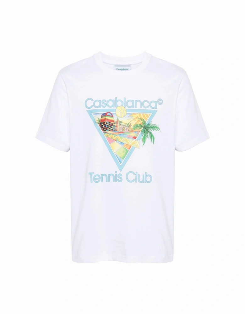 Afro Cubism Tennis Club Printed T-Shirt in White