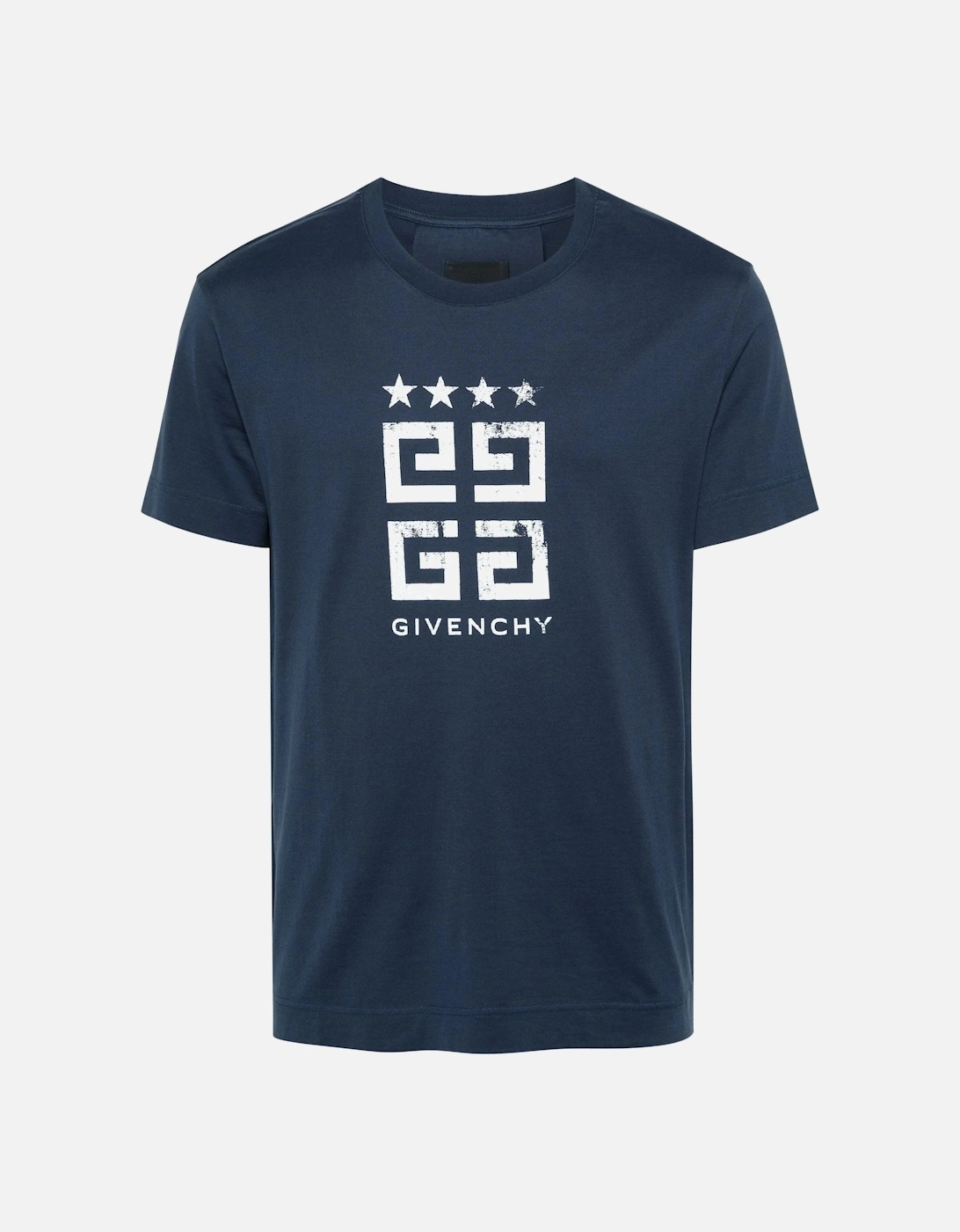 4G Stars White logo Printed T-Shirt in Blue, 6 of 5