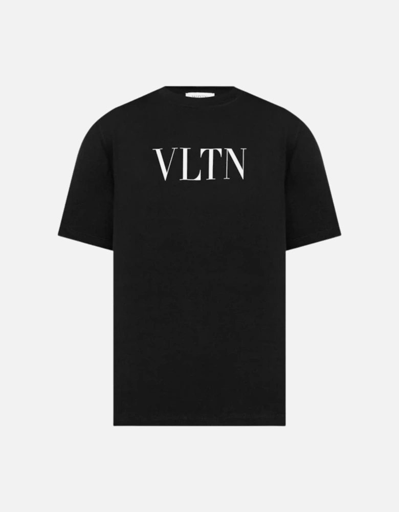 White VLTN Print Logo Black T-Shirt