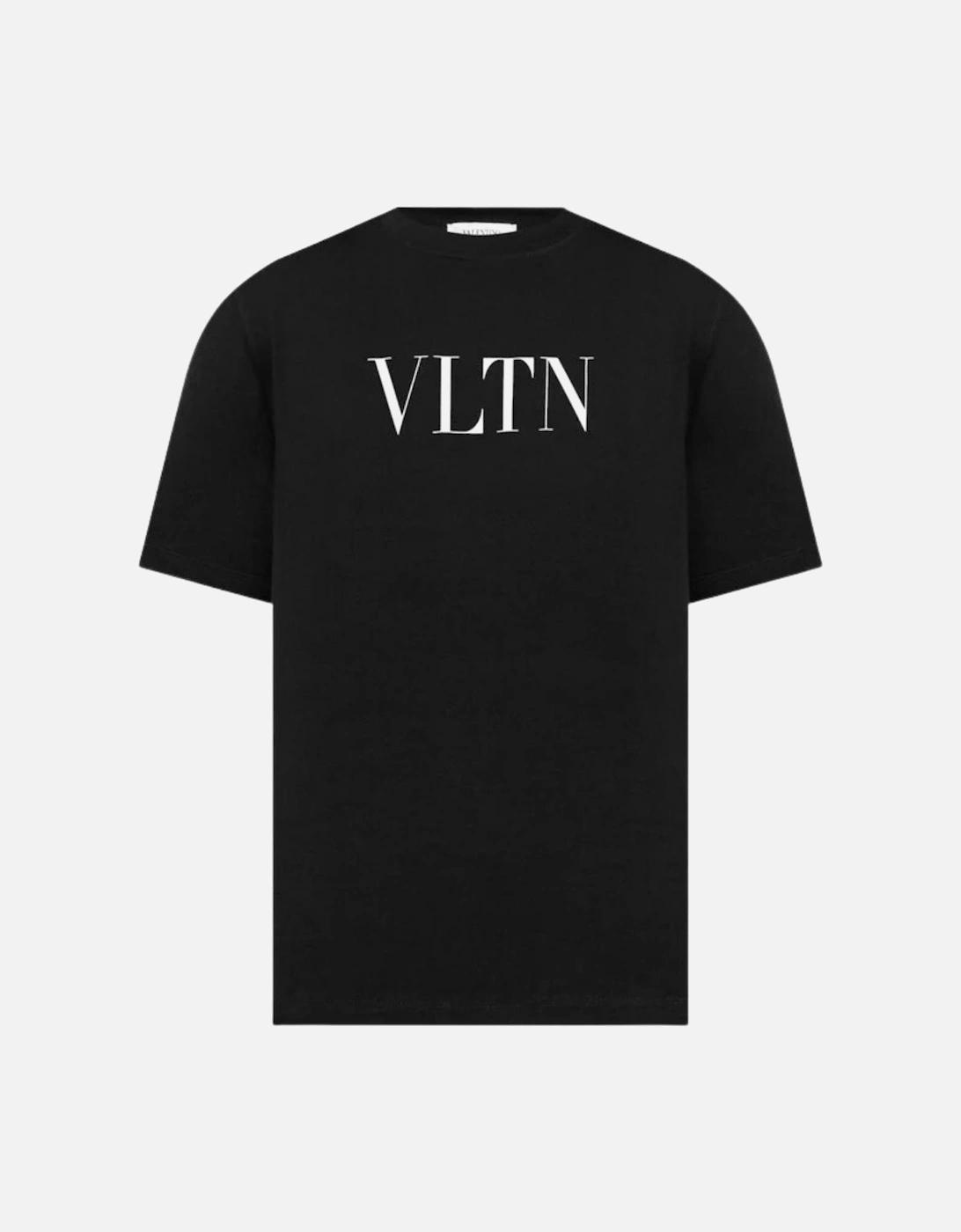 White VLTN Print Logo Black T-Shirt, 3 of 2