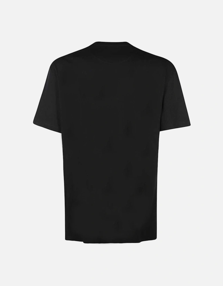 White Bold VLTN Print Logo Black T-Shirt