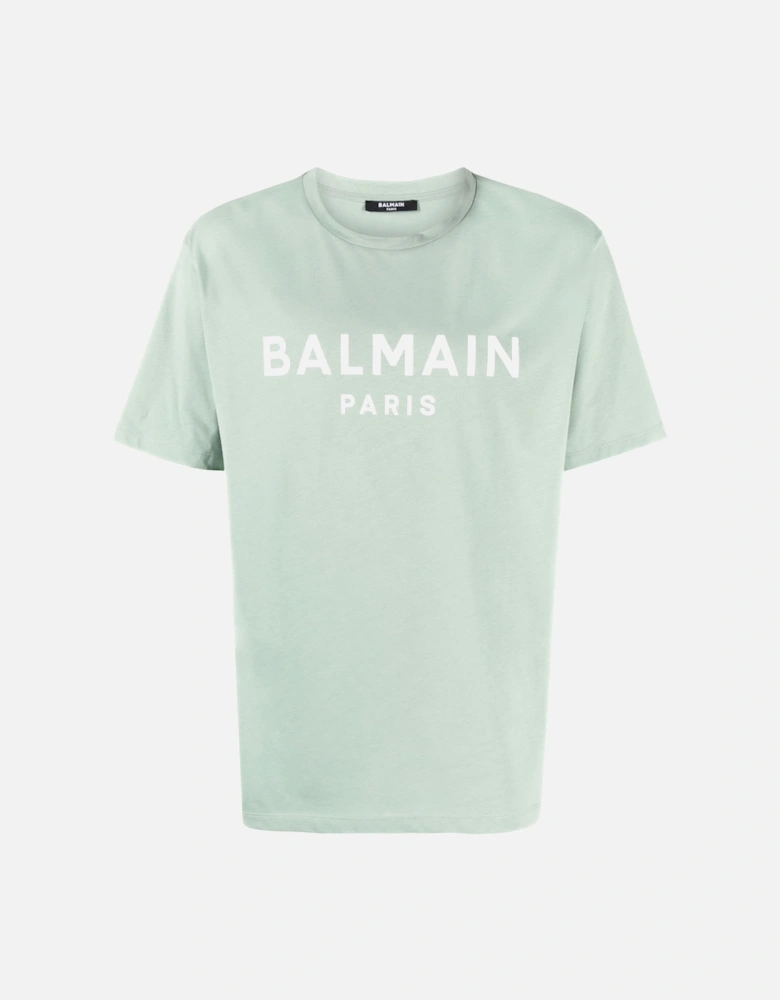 Paris Print Logo T-Shirt in Aqua Green