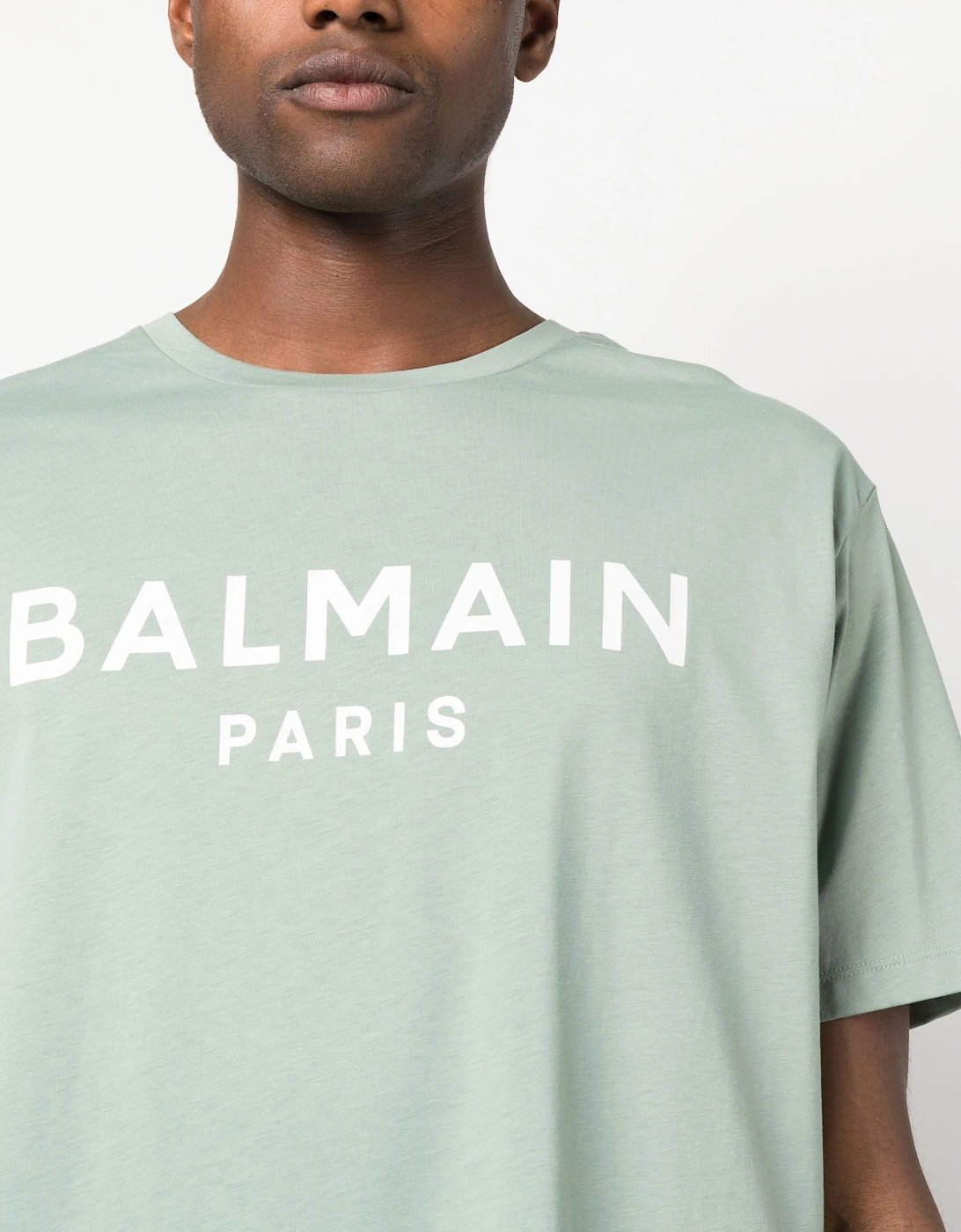 Paris Print Logo T-Shirt in Aqua Green