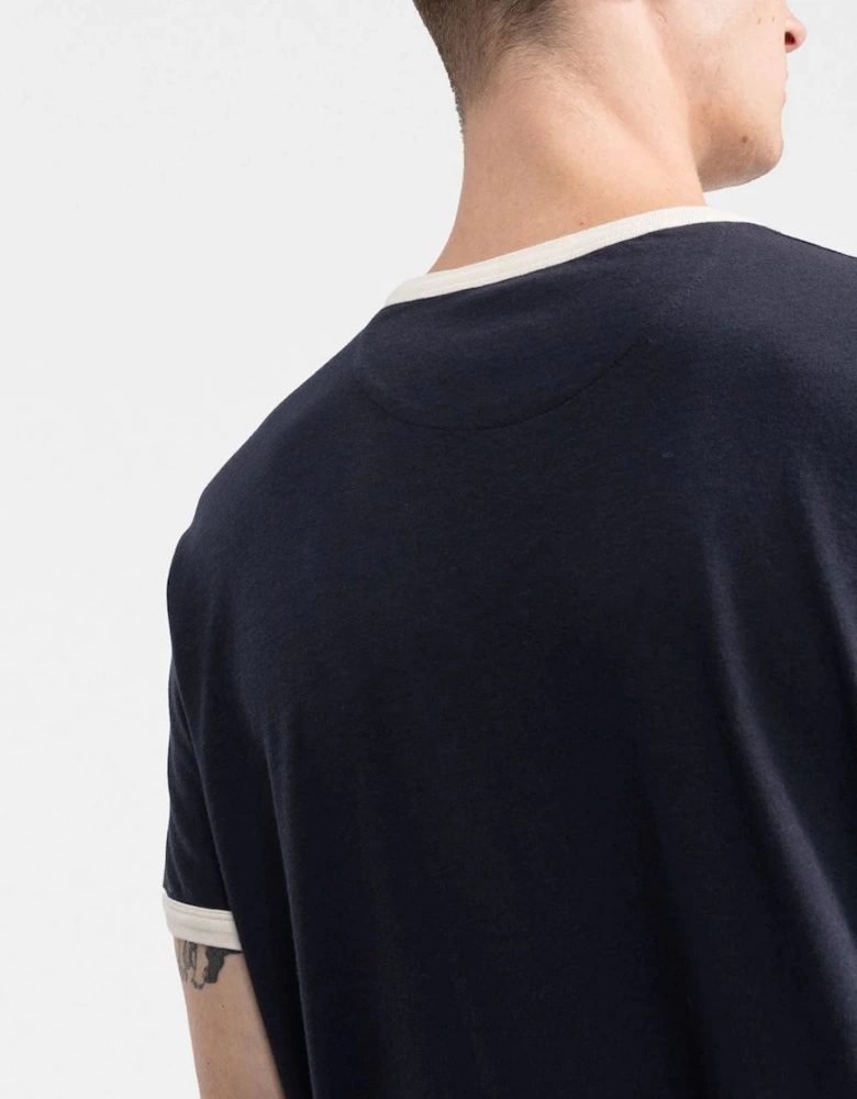 Garavani Logo Patch Cotton T-Shirt in Navy Blue