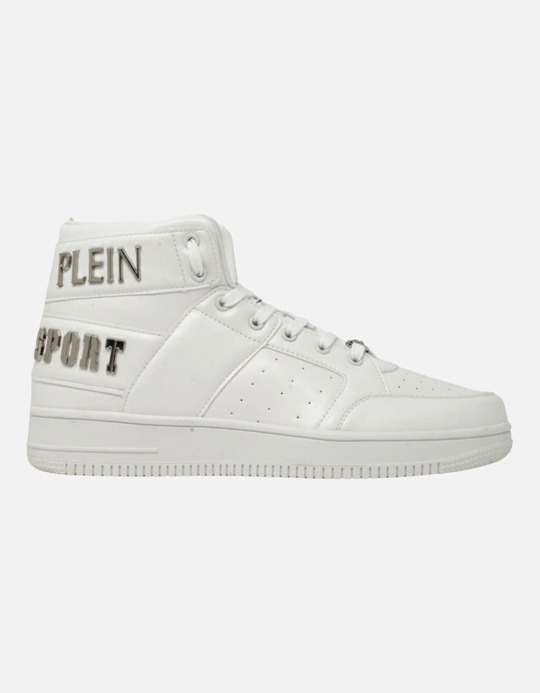 Plein Sport Hi-Top Bold Brand White Sneakers