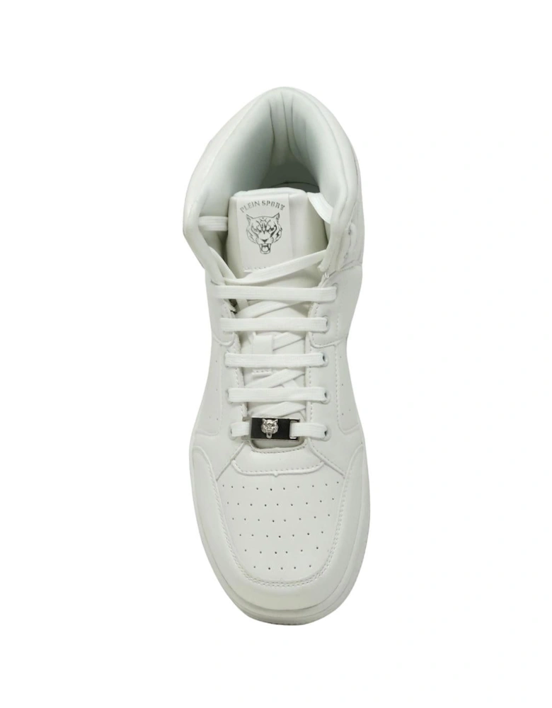 Plein Sport Hi-Top Bold Brand White Sneakers