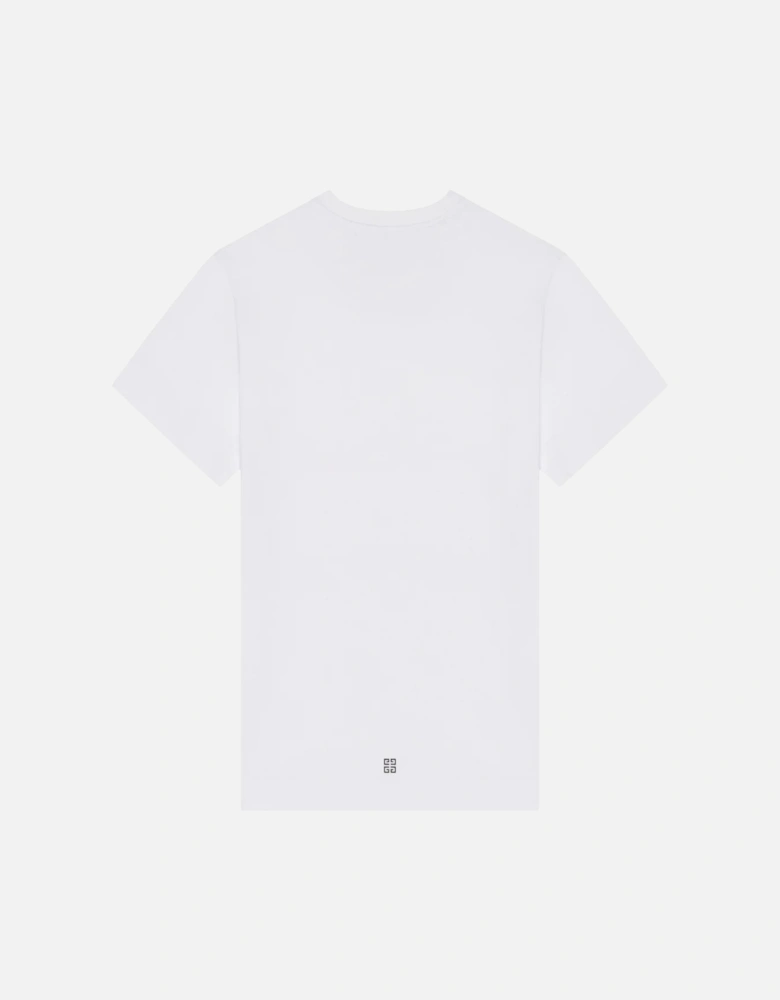 Flames Logo Printed T-Shirt in White
