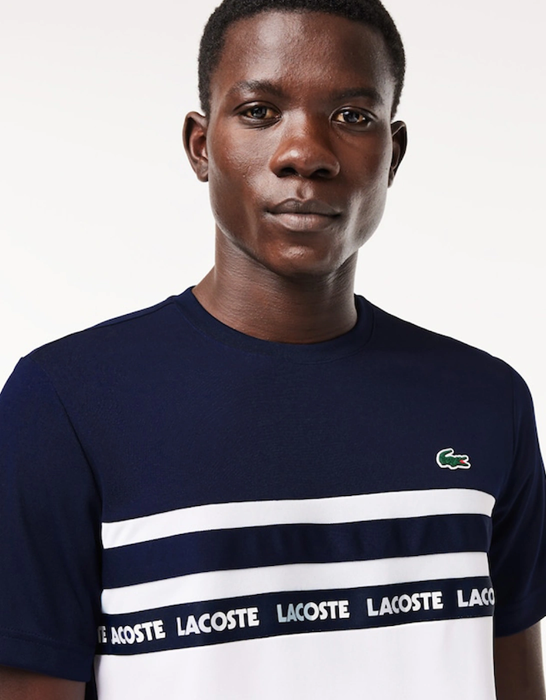 Men's Ultra-Dry Logo Stripe Pique Tennis T-Shirt