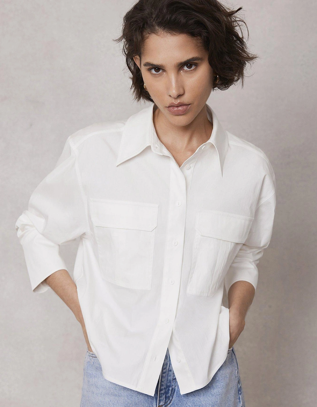 Cropped Utility Shirt, 2 of 1