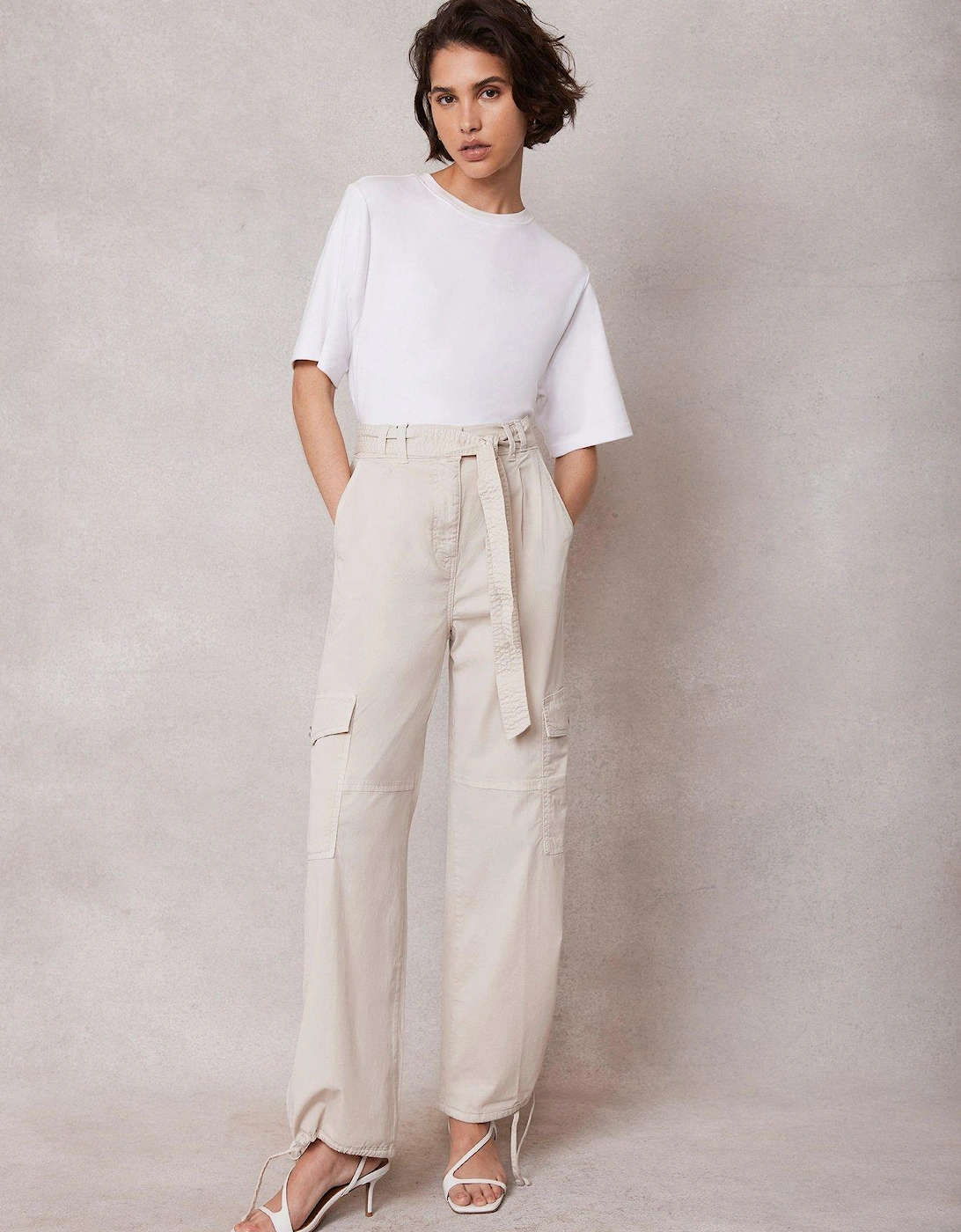 Neutral Cotton Cargo Trousers, 2 of 1
