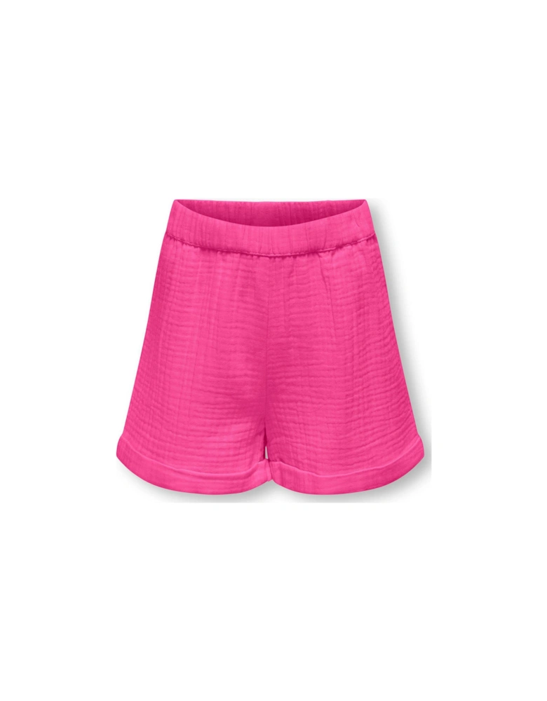 Girls Cheesecloth Shorts - Pink