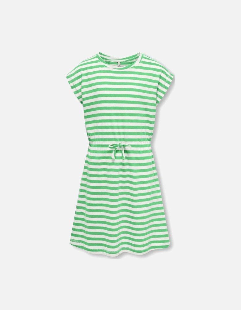Girls May Stripe Short Sleeve Dress - Green
