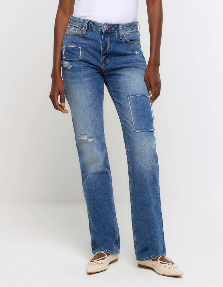 Patch Stove Pipe Straight Jeans
