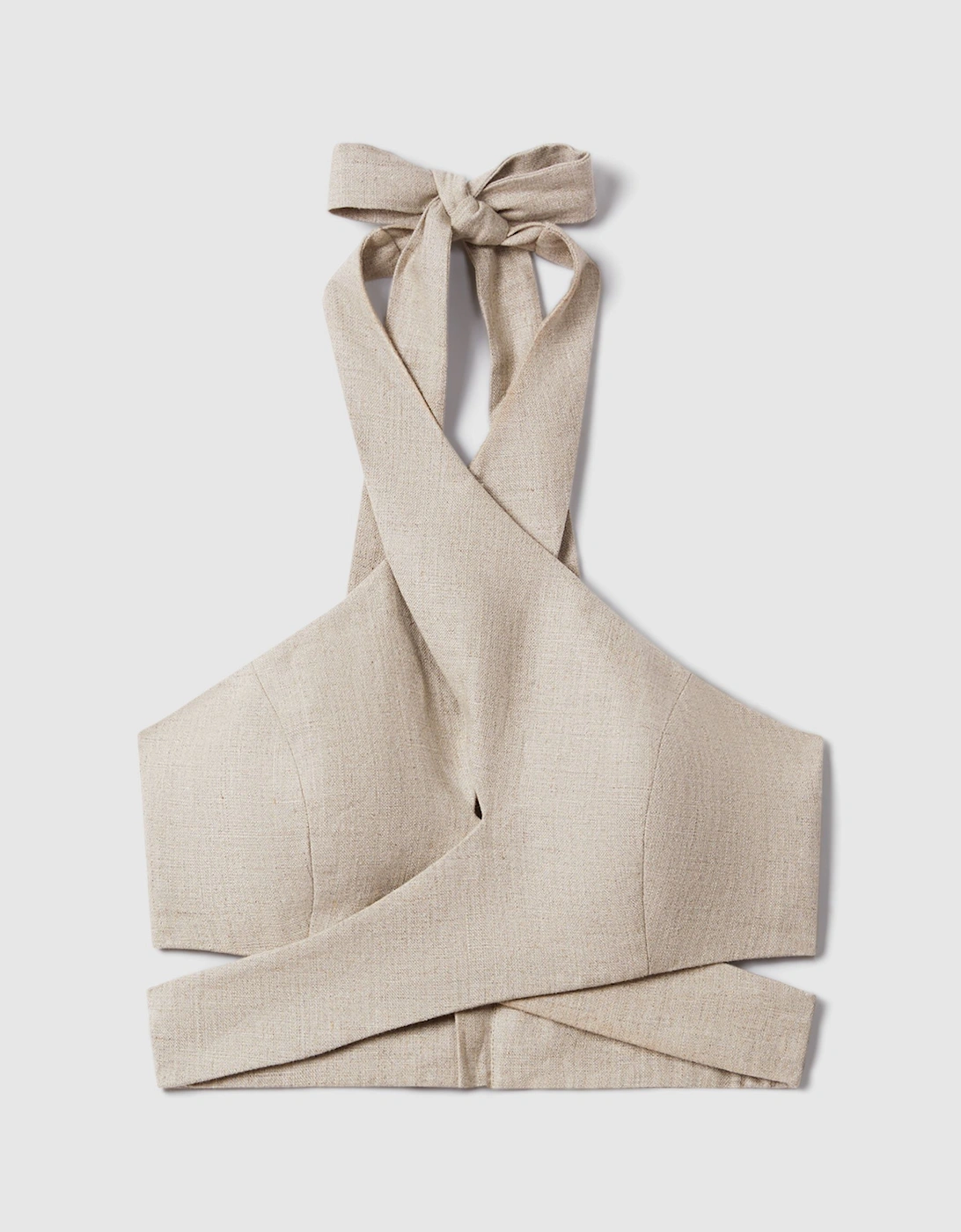 Linen Halter Neck Cropped Top, 2 of 1