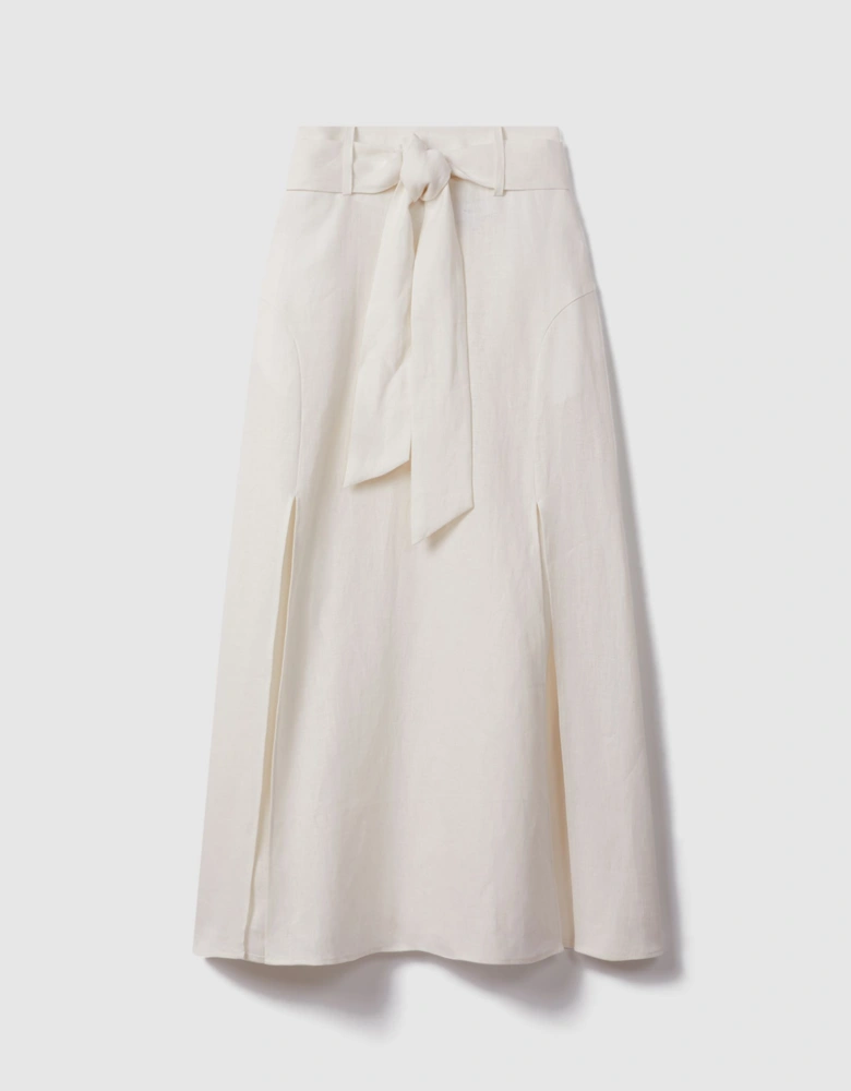 High Rise Linen Maxi Skirt