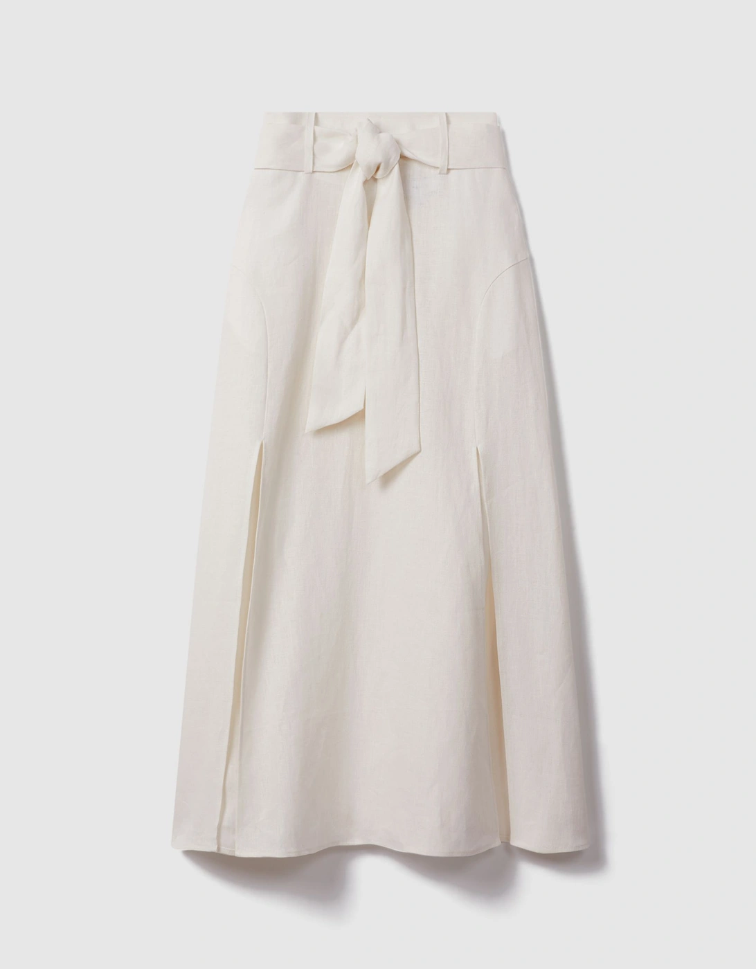 High Rise Linen Midi Skirt, 2 of 1