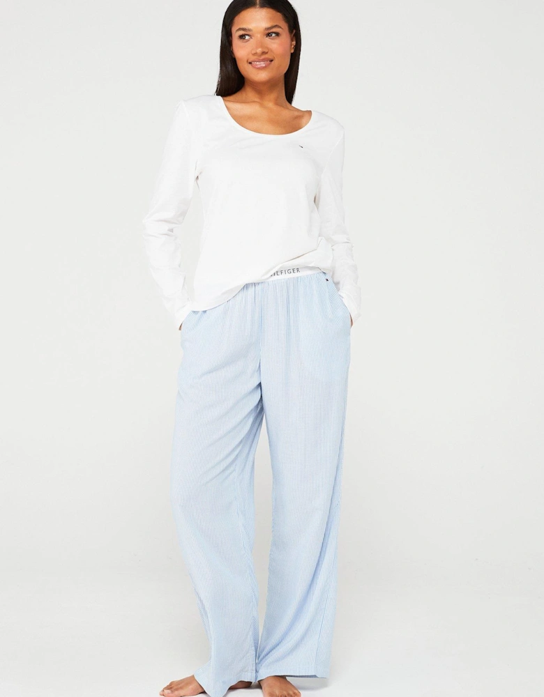 Long Sleeve Pyjama Set - White
