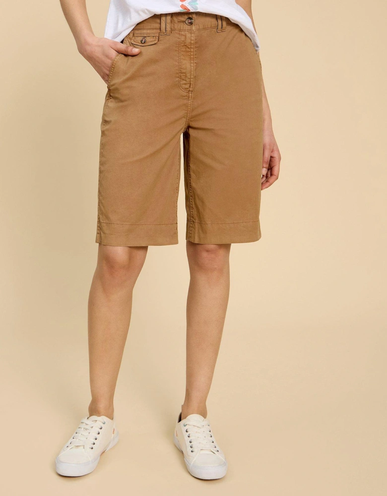 Hayley Organic Chino Shorts - Brown