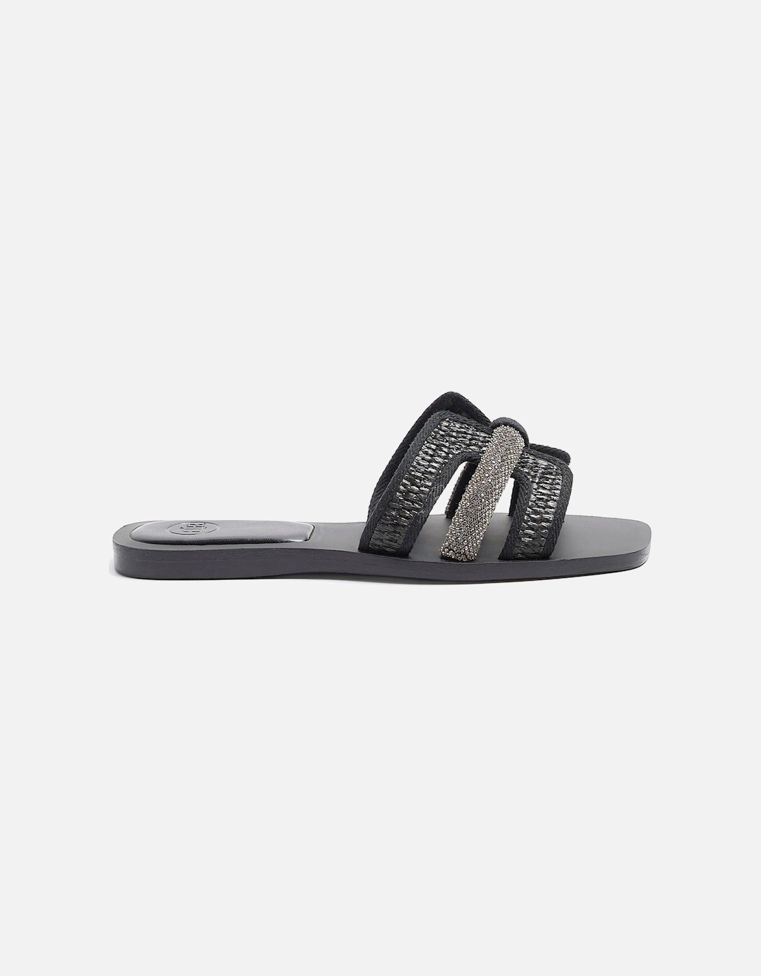 Raffia Detail Sandal - Black, 5 of 4