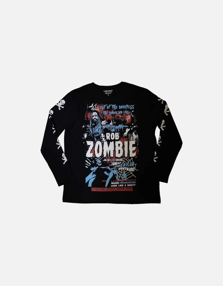 Unisex Adult Zombie Call Sleeve Print Long-Sleeved T-Shirt