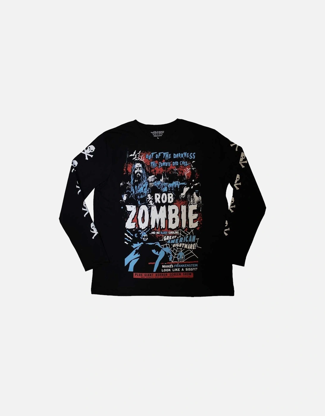 Unisex Adult Zombie Call Sleeve Print Long-Sleeved T-Shirt, 2 of 1