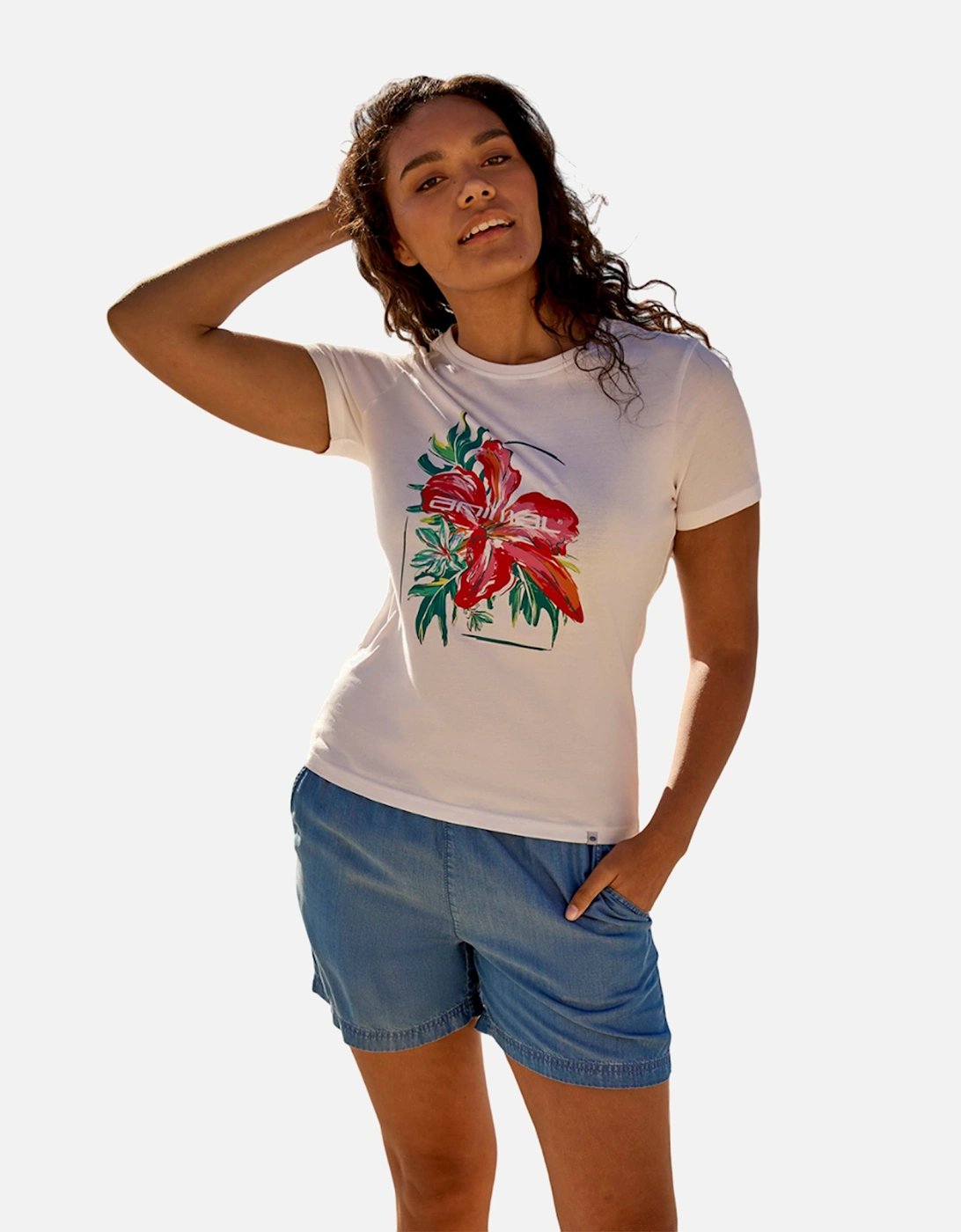 Womens/Ladies Carina Hibiscus Organic T-Shirt
