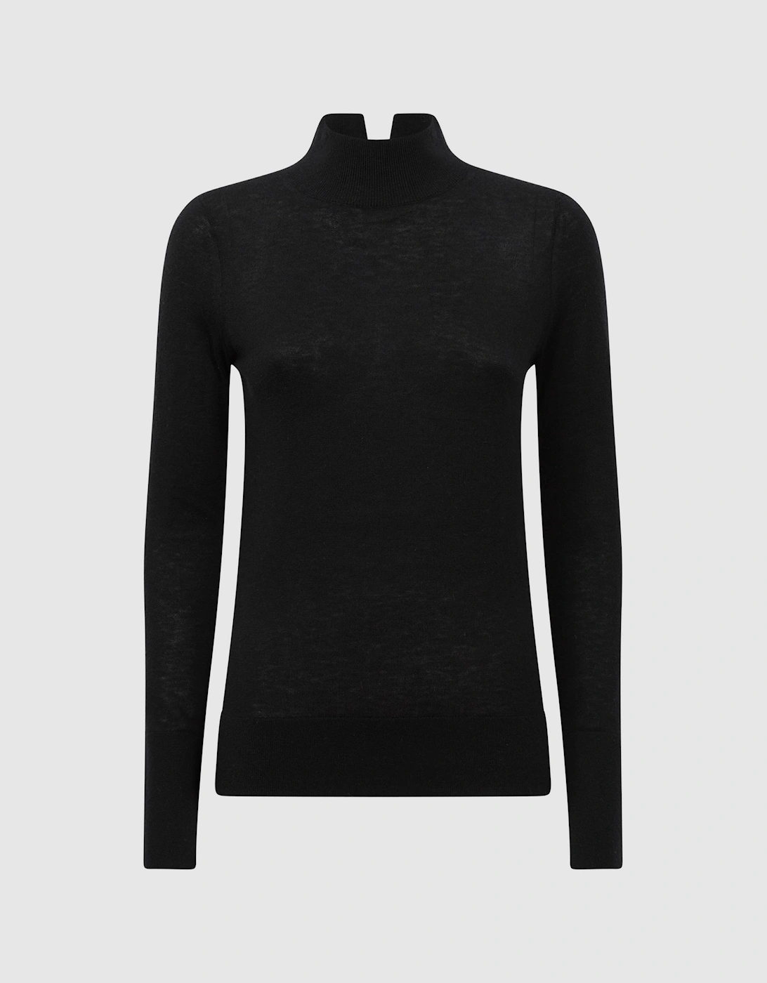 Merino Wool Fitted Funnel Neck Top, 2 of 1