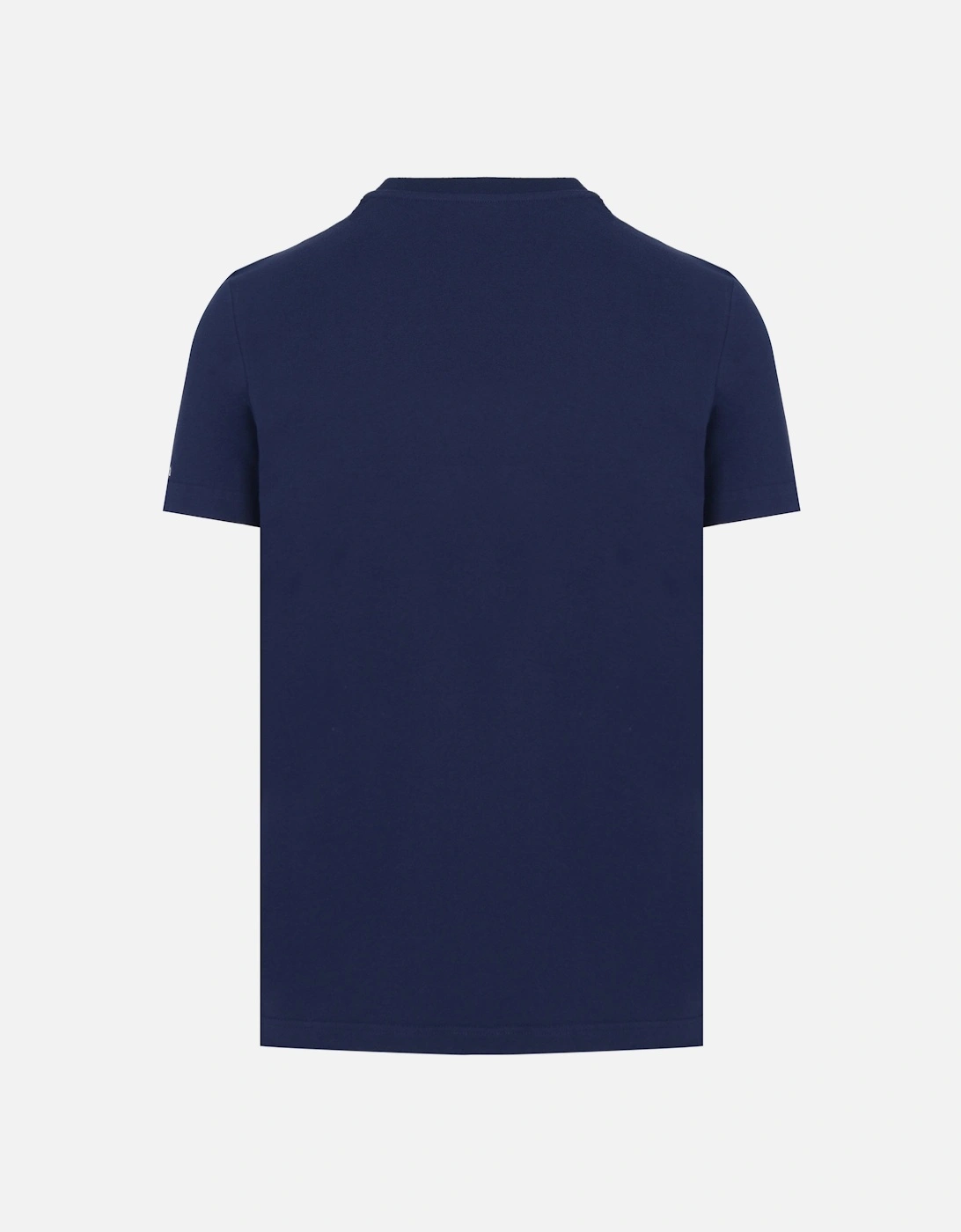 Branded Crewneck Cotton T-shirt Navy