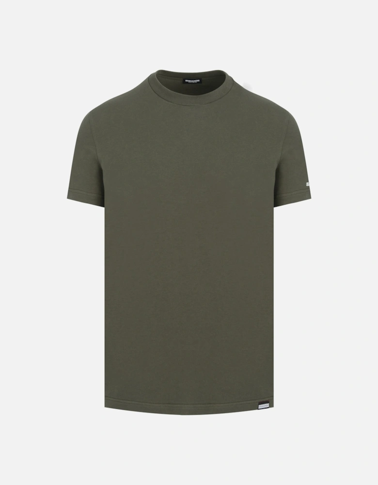 Branded Crewneck Cotton T-shirt Green