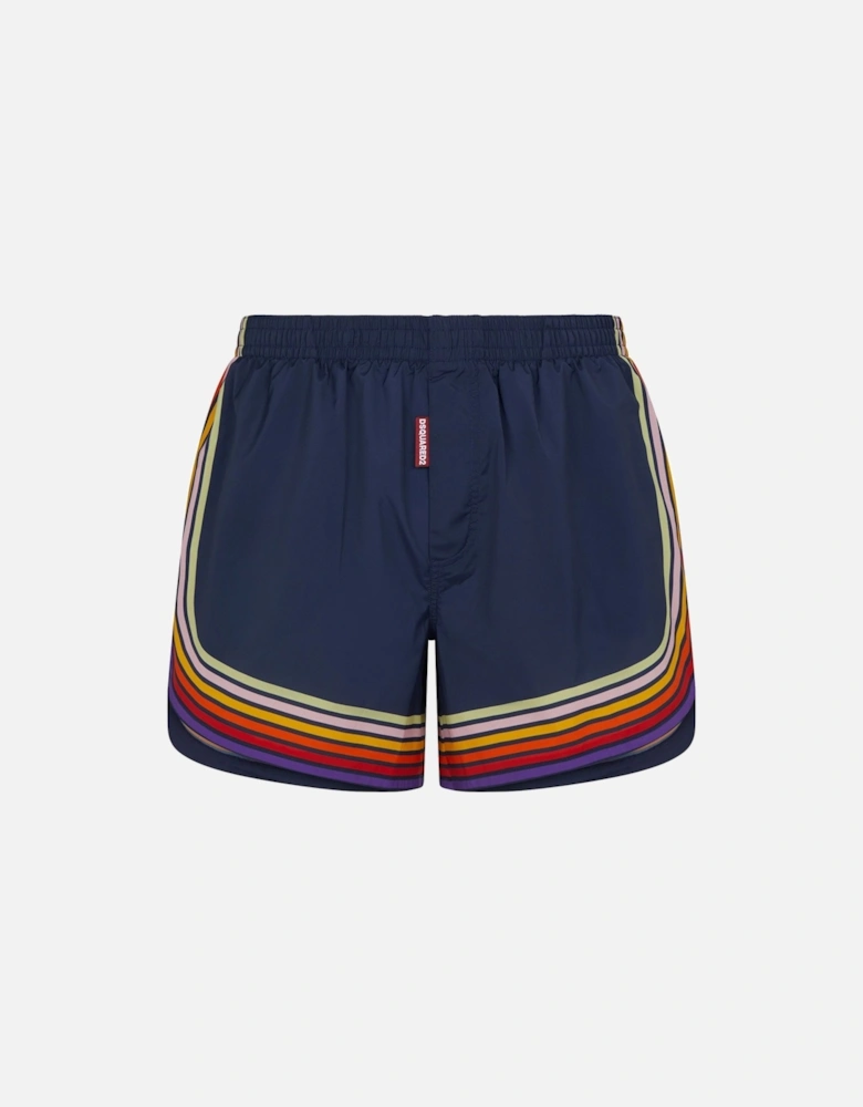 Branded Stripe Swimshorts Navy