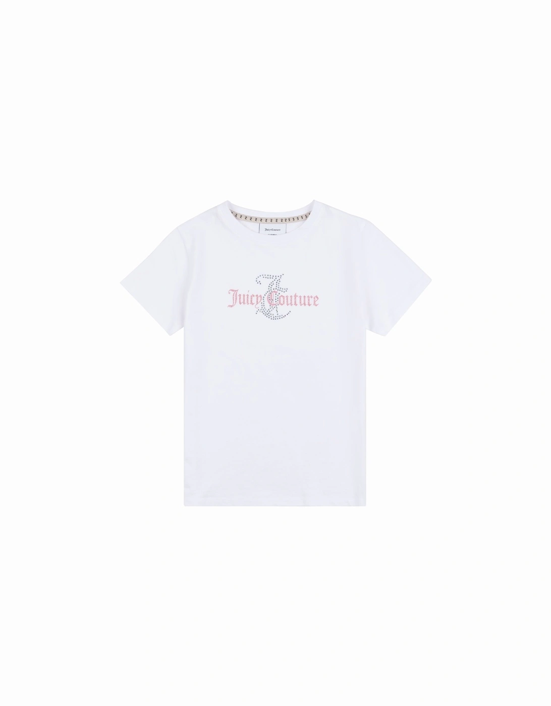 Youths Diamante Regular T-Shirt (White), 4 of 3