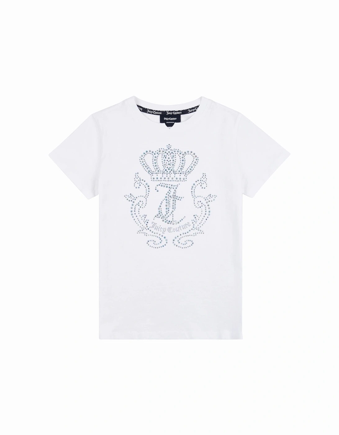 Youths Diamante Crown T-Shirt (White), 4 of 3